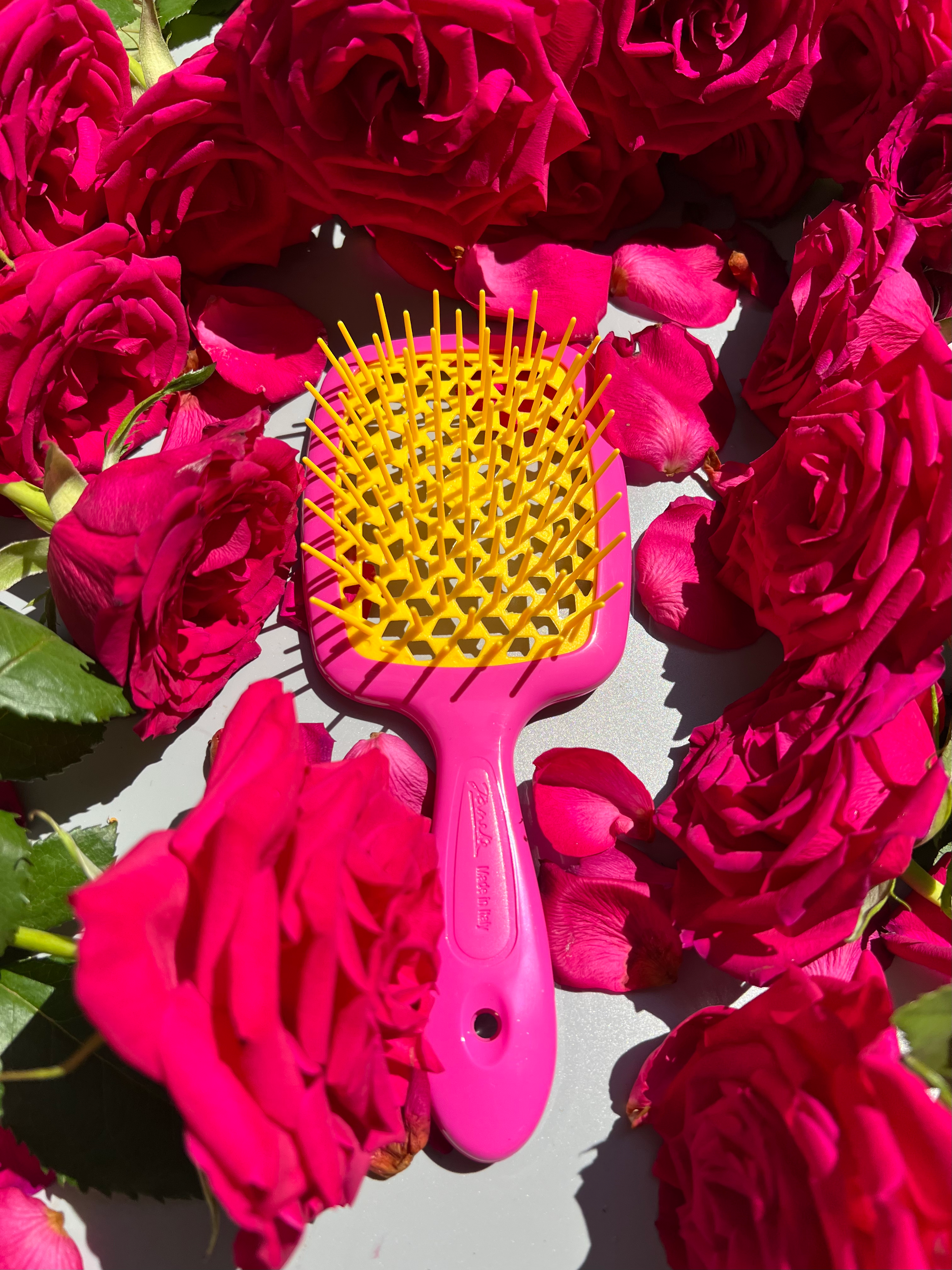 Janeke Superbrush Large Fusia & Yellow