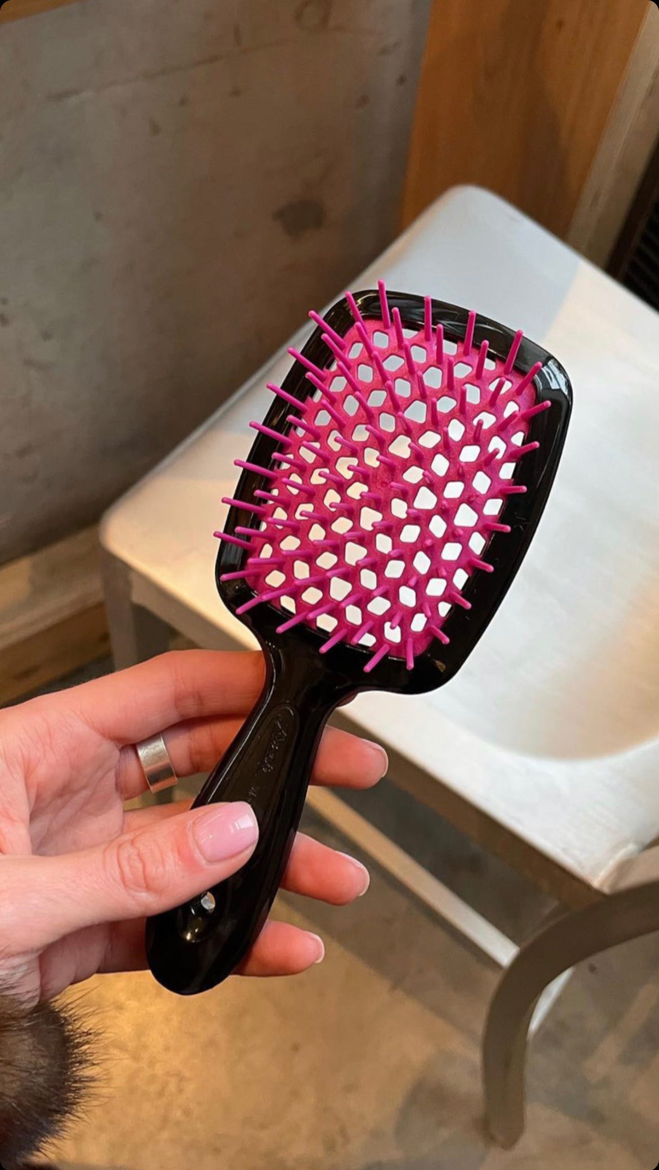 Janeke Superbrush Large Black & Fuchsia